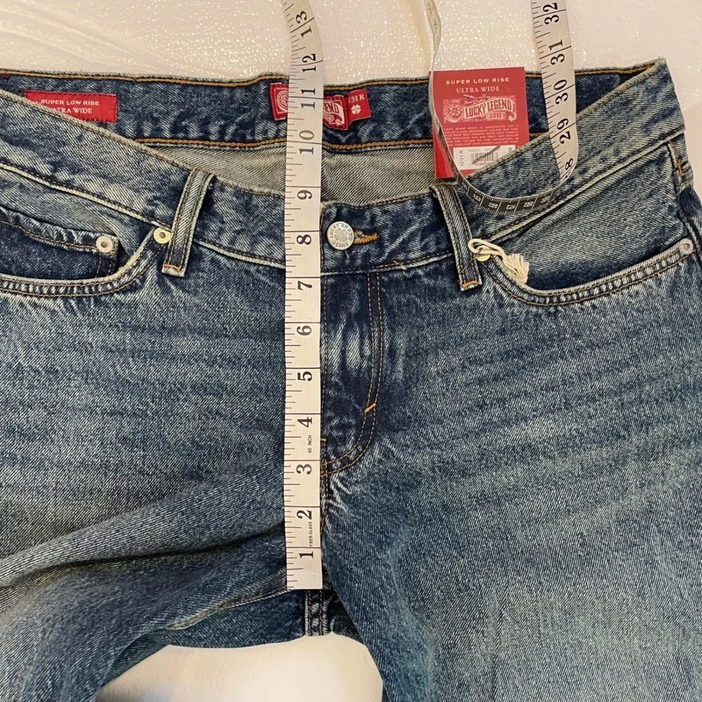 Lucky Brand Lucky Legends Jeans Women 12/31 Ultra Wide Leg Low Rise Y2K Coquette